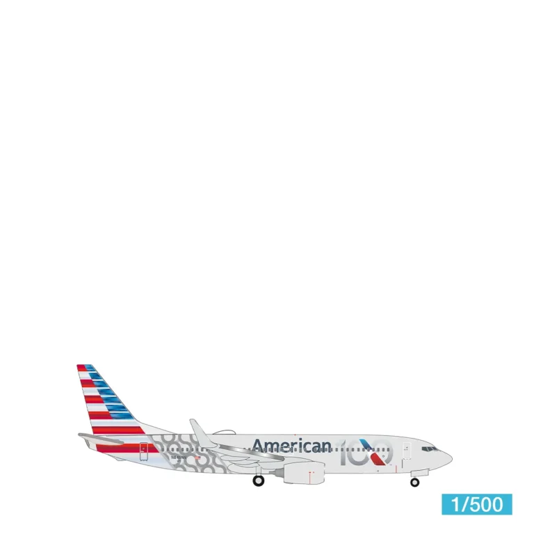 Herpa Flugzeugmodell 1:500 American Airlines Boeing 737-800 "100 Years" - N840NN 539579